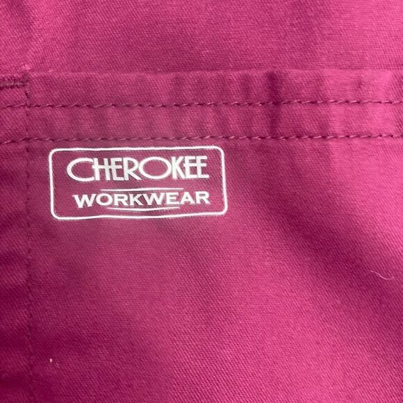 CHEROKEE Women’s Scrub Jacket Size XS Maroon Burgundy Workwear Core Stretch - Picture 6 of 10